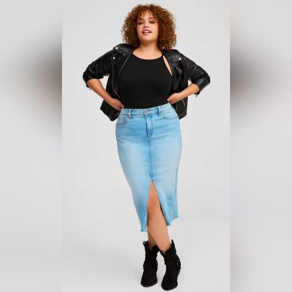 Datenight ;) Denim Midi Skirt - Torrid